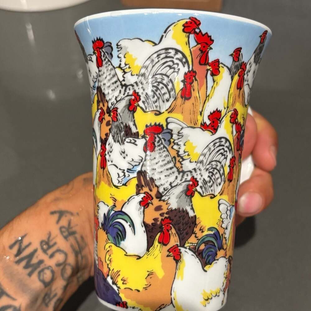 Paul Cardew Roosters Ceramic Coffee Mug 2008